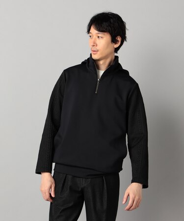 ダウンファブリック ハーフジップパーカ