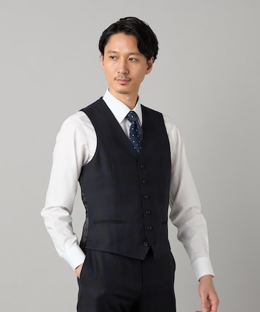 【セットアップ対応】尾州産 IL PRINCIPE タータンチェック ベスト