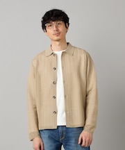 透かし編み ポロカーディガン