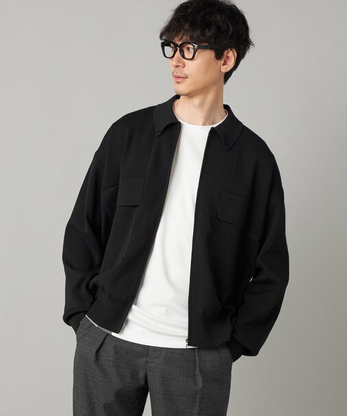 オーバーサイズ ニットブルゾン