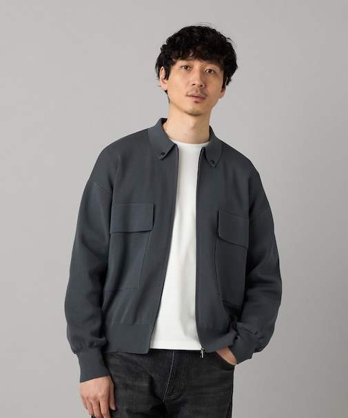 オーバーサイズ ニットブルゾン