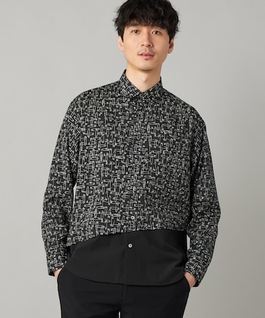 ピンパターン 切替シャツ