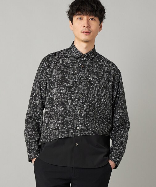 ピンパターン 切替シャツ