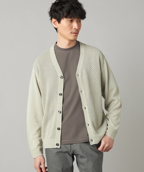 和紙メッシュ切り替え カーディガン