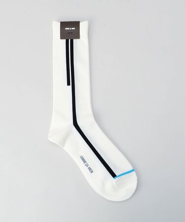 ライン柄 クルーソックス