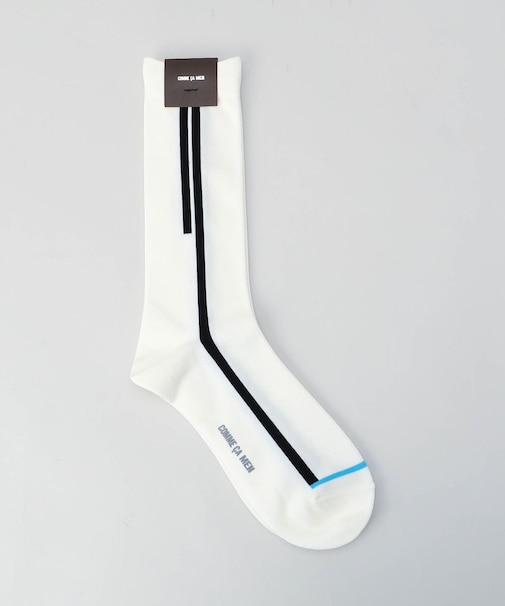 ライン柄 クルーソックス