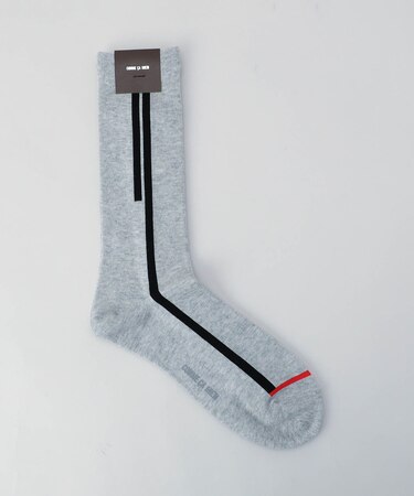 ライン柄 クルーソックス