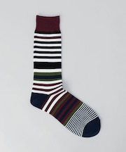 マルチカラーボーダー クルーソックス