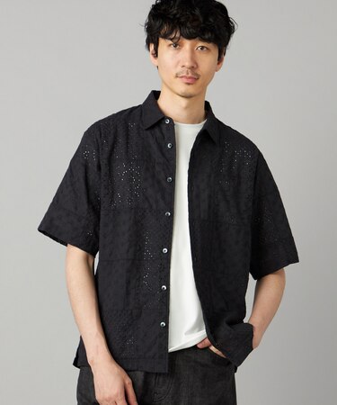 パッチワークレース 半袖シャツ