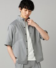 【吸水速乾・接触冷感】石川織り COOL MOTION コットンドビーストレッチ スタンドカラーブルゾン