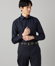【超形態安定】【市松柄】ジャカード レギュラーカラーシャツ