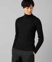 ランダムリブ タートルネックニット