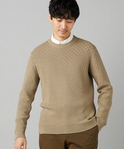 【市松柄】リンクス クルーネックニット