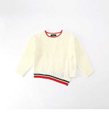 アラン柄　ケーブルニット