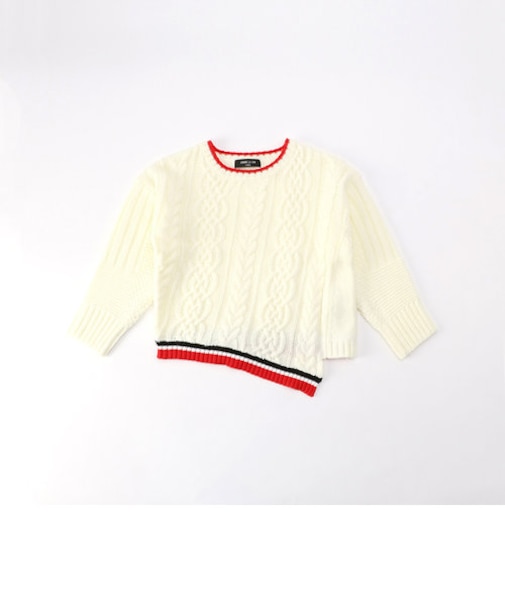 アラン柄　ケーブルニット