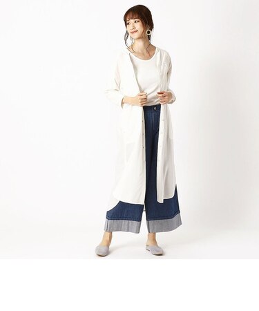 《リネンミックス》 とろみシャツ ガウンワンピース