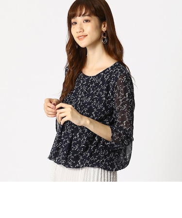 花柄 シフォン ブラウス｜コムサイズムの通販｜&mall（アンドモール 