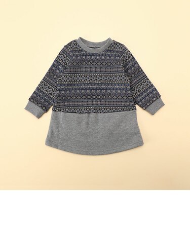 フェアアイル柄　長袖ワンピース(80・90サイズ)