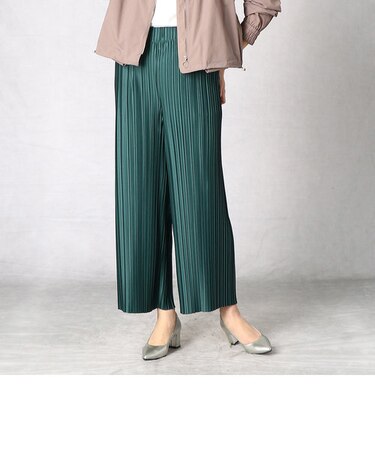 《ウォッシャブル》ドミノプリーツパンツ