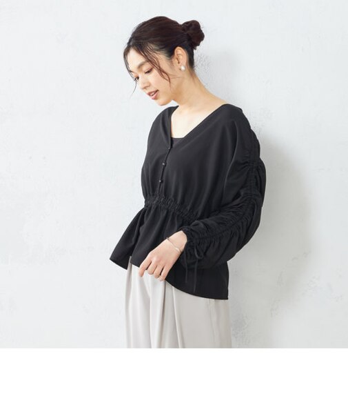 ボリュームスリーブ ギャザーブラウス
