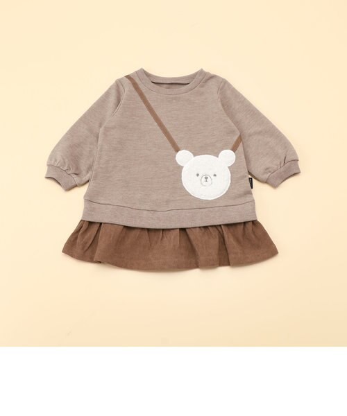 クマポシェットデザイン ワンピース(80・90サイズ