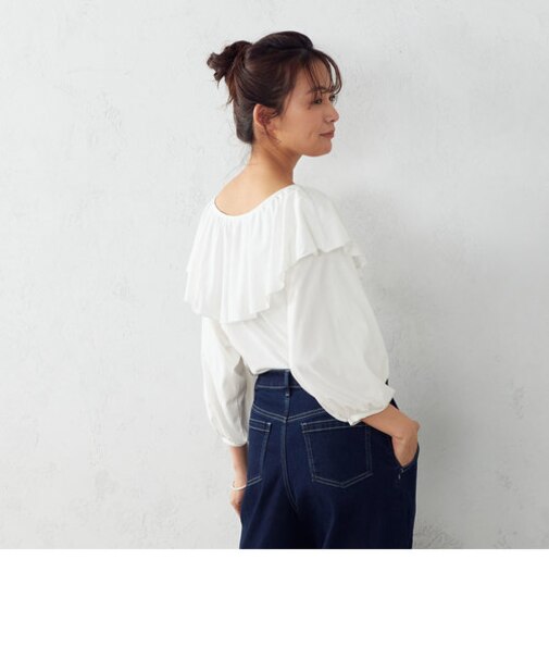 ★ＴＶドラマ着用商品★  ２ｗａｙ　フリル衿トップス