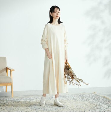 長袖　アッパッパ　ワンピース