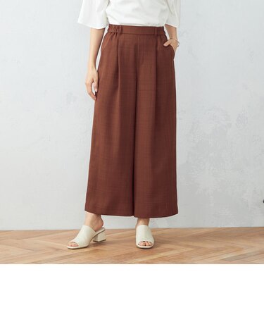 麻調　セミワイドパンツ