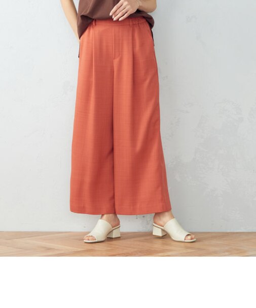 麻調　セミワイドパンツ