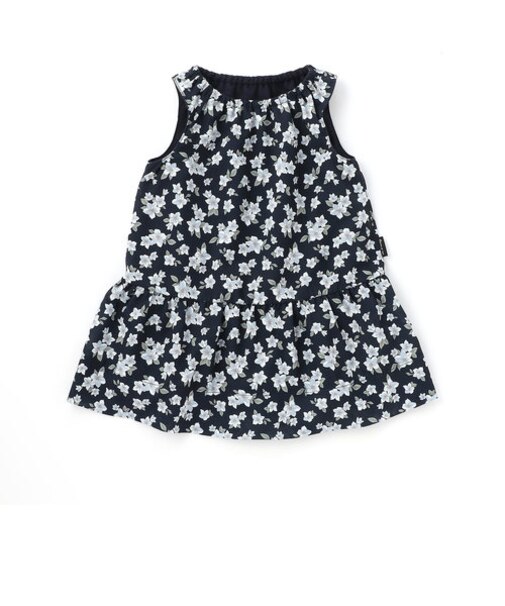 【リバーシブル】　フラワープリントワンピース(80・90cm)
