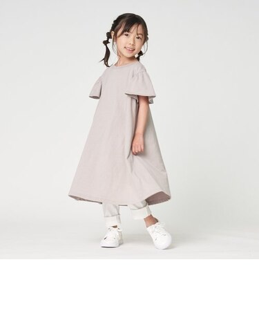 バックリボン 半袖ワンピース