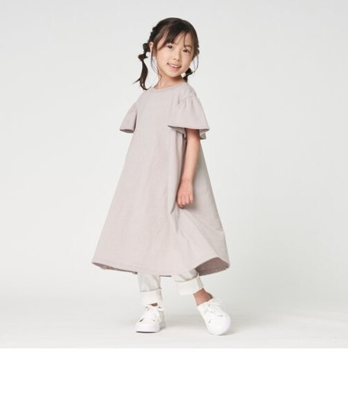 バックリボン 半袖ワンピース