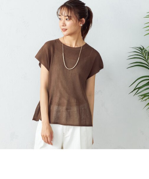 シア―　ペプラムニット