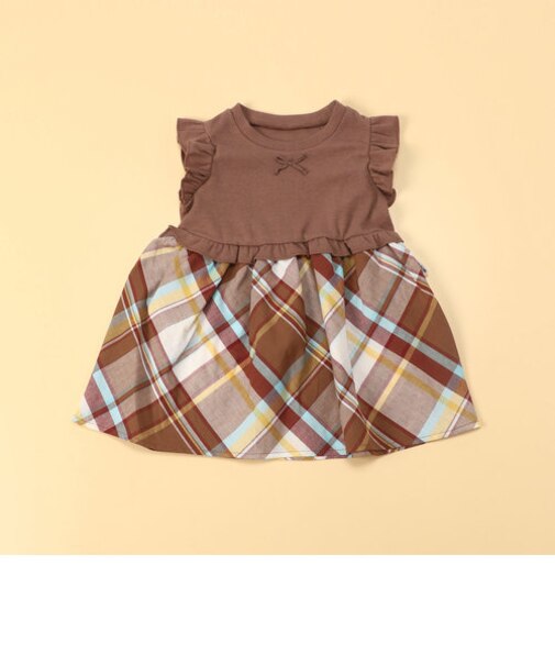 マドラスチェック使い　ワンピース(80・90cm)