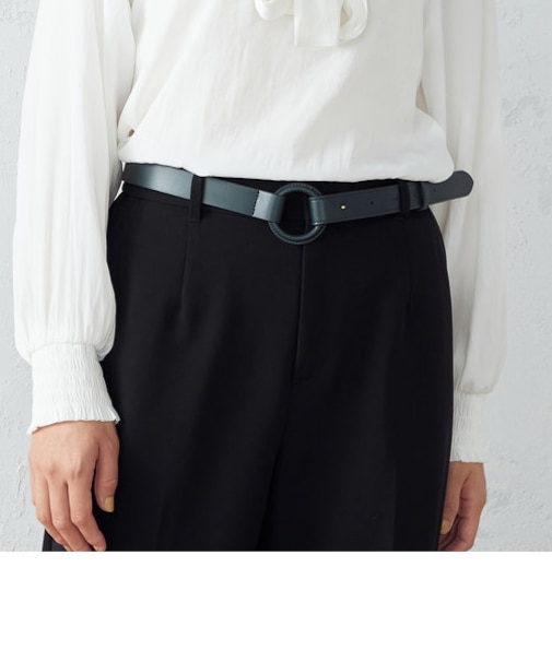 フェイクレザー　くるみバックルベルト