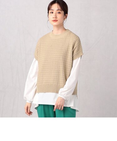 【セットアイテム】チュニック付き　アンサンブルニットベスト