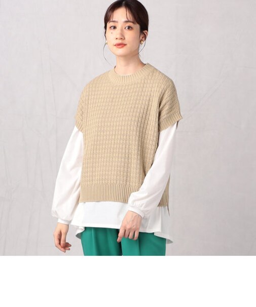 【セットアイテム】チュニック付き　アンサンブルニットベスト