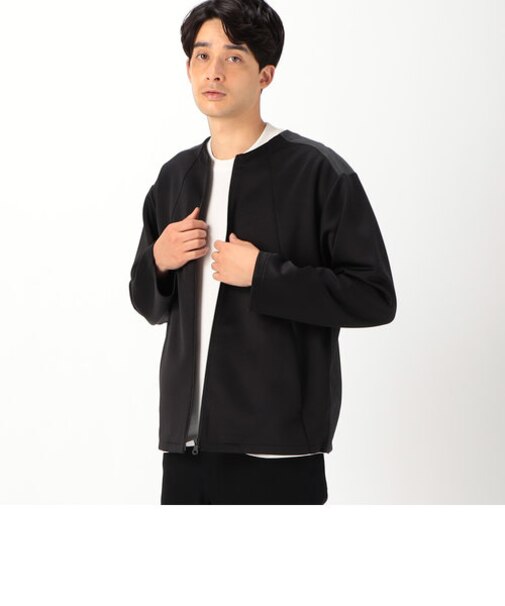 ジャージー ノーカラーブルゾン