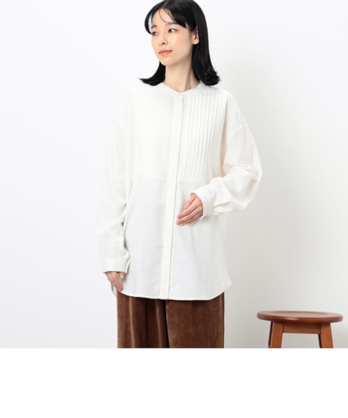 ピンタック　ネルシャツ