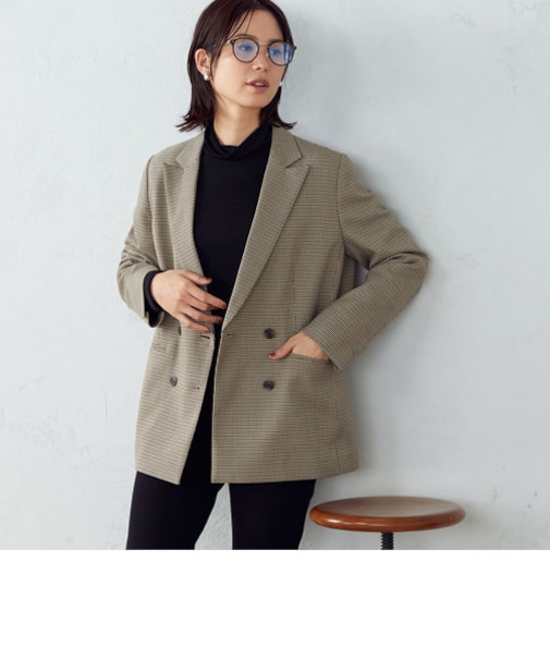 ダブルブレスト ロングジャケット