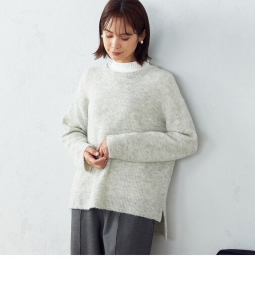 アルパカ混　ニットプルオーバー