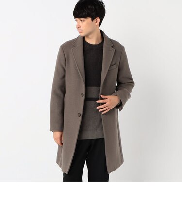 ウール ポリエステル ショートビーバー    チェスター コート