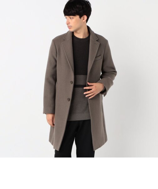 ウール ポリエステル ショートビーバー    チェスター コート