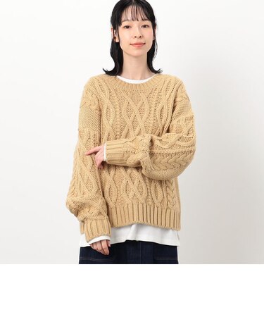 手編み風ニットプルオーバー