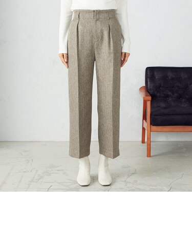 ツイード調ヘリンボーン ワイドパンツ