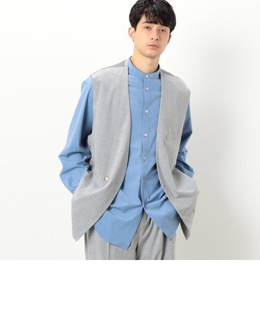 【セットアップ対応】リサイクル かすりチェック トロ オーバーサイズ ジレ