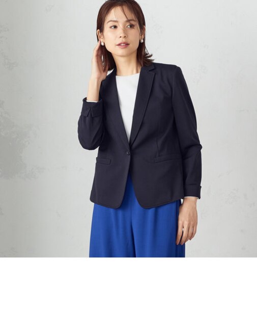 【マシンウォッシャブル】鹿の子　テーラード　ジャケット