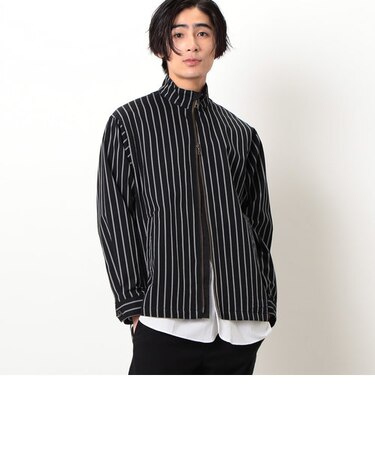 ストライプ ジップアップ シャツブルゾン