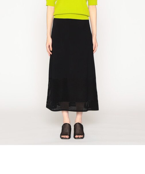 【セットアップ対応】スクエアメッシュ編みニットスカート