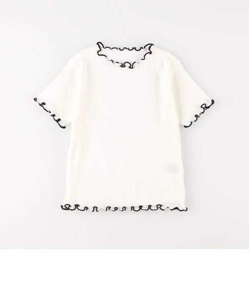 配色メローフリル 半袖Tシャツ